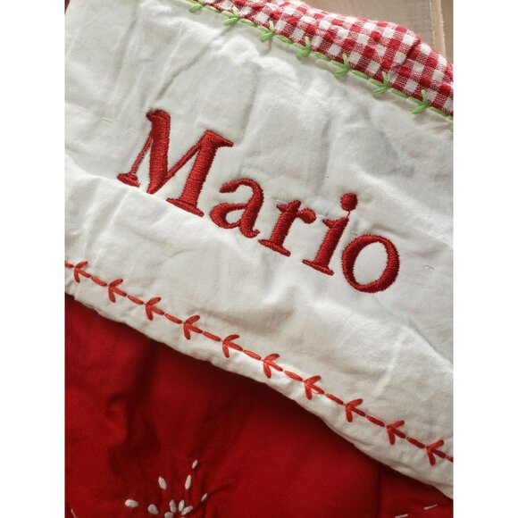 Pottery Barn Kids Holiday Light-Up Quilted Christmas Stocking MARIO Monogram - Picture 3 of 10